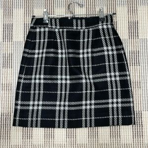 Jcrew white and black plaid skirt